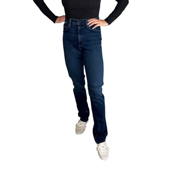 MOTHER High Waisted Rider Skimp Catch Me If You Can Dark Wash Denim Women's 27 - Picture 1 of 14